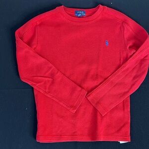 Polo waffle long sleeve top